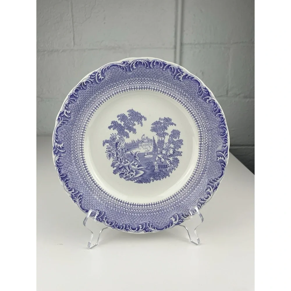 Antique Rorstrand Purple Transferware Lila Spet Plate Lilac Lace 9.5